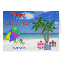 Florida Christmas Cards Beach & Palm Trees