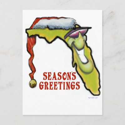Florida Christmas postcards by FunGraphix