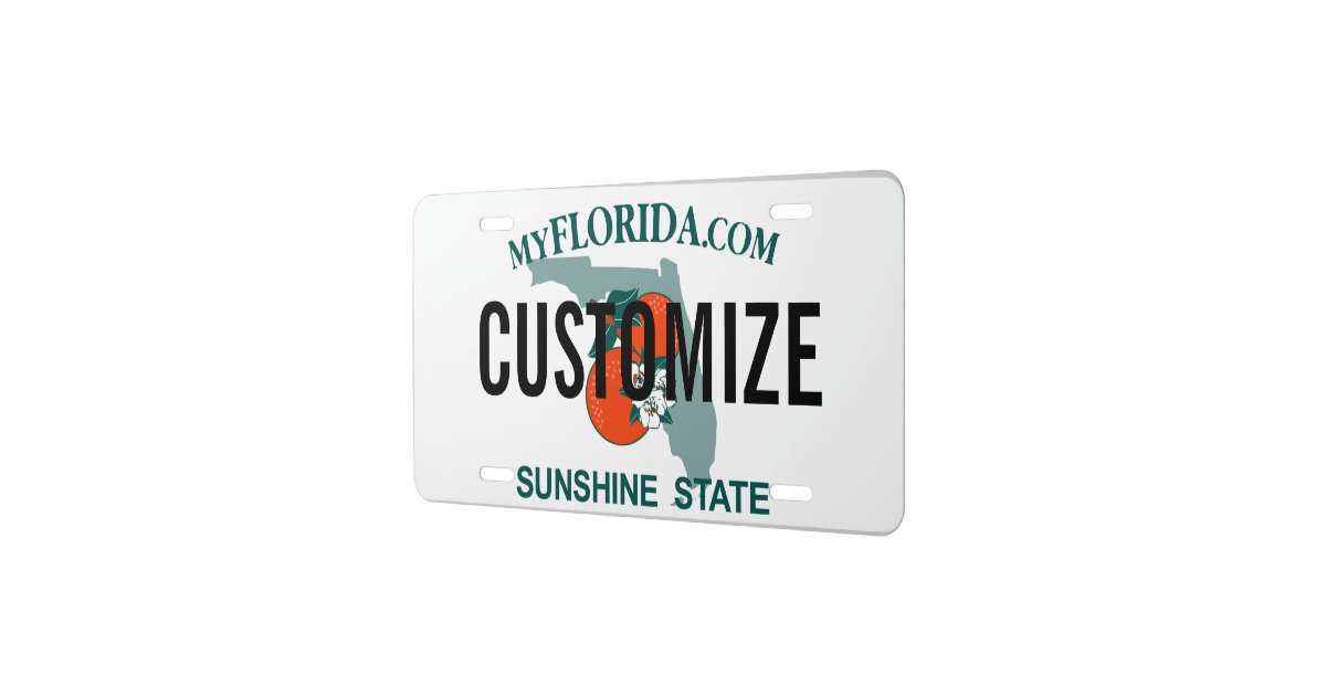 Florida Custom License Plate Zazzle