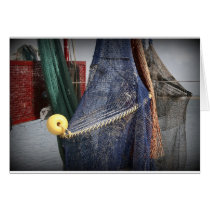 Florida fishing boat net closeup, faded version card