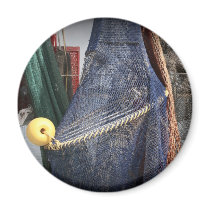 Florida fishing boat net closeup, faded version magnet