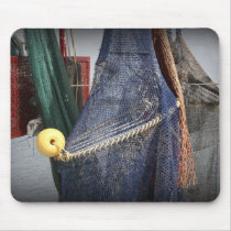 Florida fishing boat net closeup, faded version mouse pads