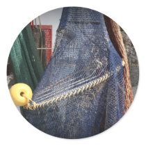 Florida fishing boat net closeup, faded version sticker