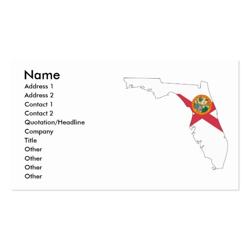 Florida Flag Map Business Cards