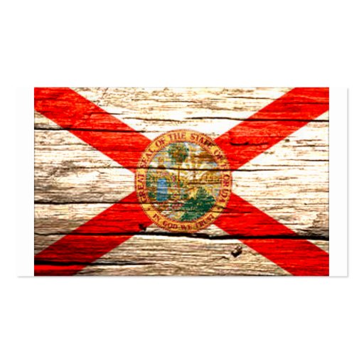 Florida Flag old wood Business Cards (back side)