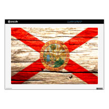 Florida Flag old wood Skin For 17" Laptop