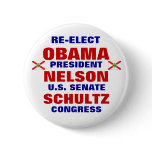 Florida for Obama Nelson Schultz Pin