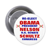 Florida for Obama Nelson Schultz Pin