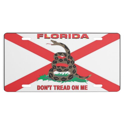 Florida Gadsden Flag Aluminum License Plate License Plate Zazzle