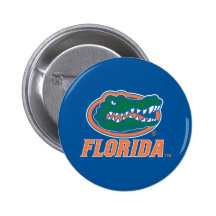 Florida Gator Head - Orange & White Pinback Buttons