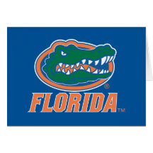 Florida Gator Head - Orange & White Card