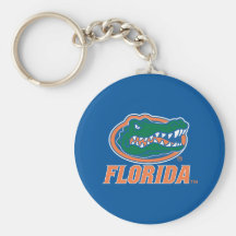 Florida Gator Head - Orange & White Keychains