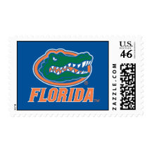 Florida Gator Head - Orange & White Postage Stamp