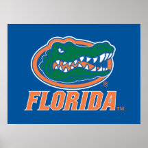 Florida Gator Head - Orange & White Print