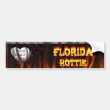 Florida hottie fire and flames design. bumper stickers