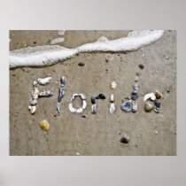 Florida in Seashells on the Beach posters