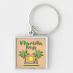 Florida Keys Palms green Keychain