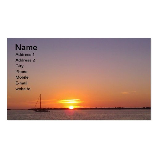 Florida Keys Sunset Business Card (front side)