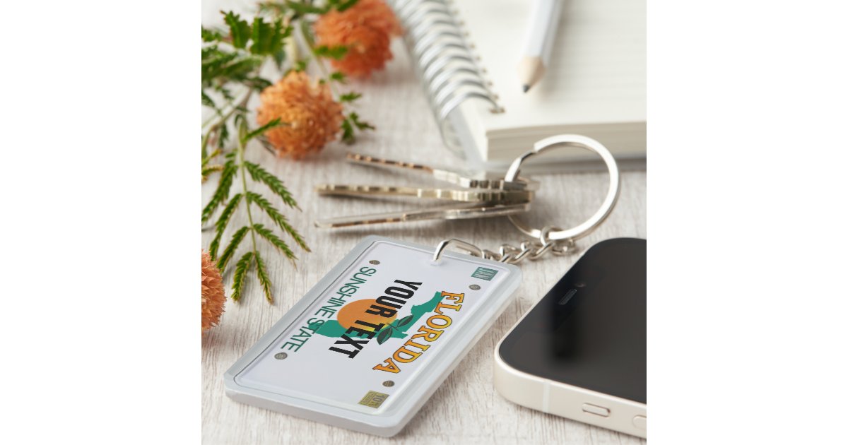 Florida License Plate Keychain Zazzle