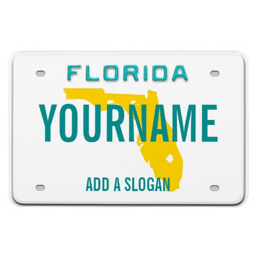 Florida License Plate (personalized) Rectangle Zazzle