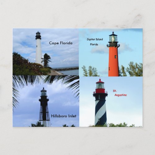 Lighthouses In Florida. Florida Lighthouse Postcard