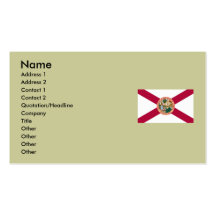 Florida Map and State Flag Business Card