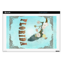 Florida Map With Lovely Birds 17" Laptop Decals