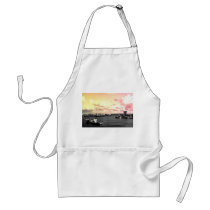 Florida Marina Photo Yellow and Pink Sky Aprons