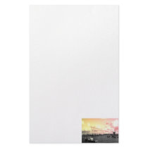 Florida Marina Photo Yellow and Pink Sky Custom Stationery