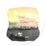 Florida Marina Photo Yellow and Pink Sky stickers