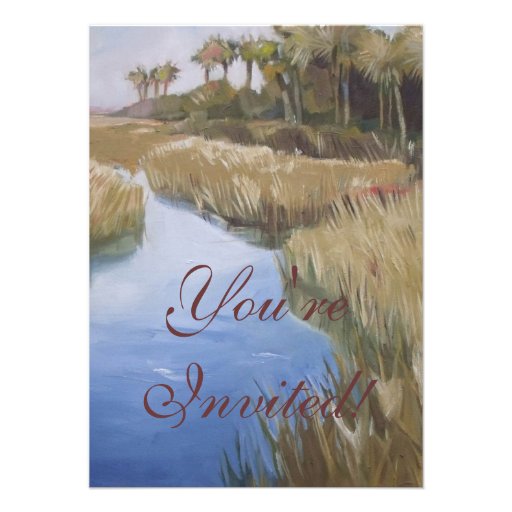 Florida marshland wilderness grasses and palm tree personalized announcement