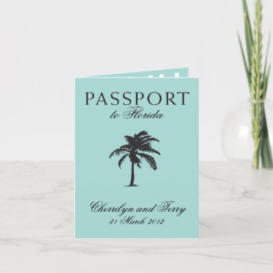 Florida Passport Wedding Save the Date Card
