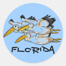 Florida pelican blue stickers