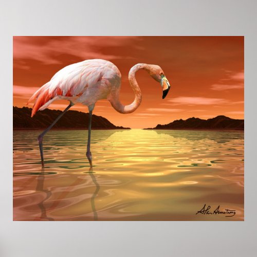 Florida Pink Flamingo Poster print