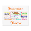 Florida places postcard