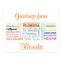 Florida places postcard