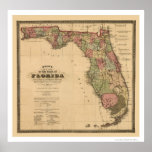 Florida Railroad Map 1874 Poster