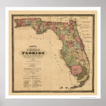 Florida Railroad Map 1874 Poster