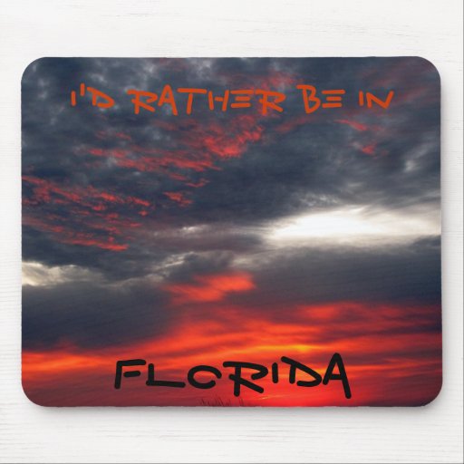 Florida Red - black sky Mousepads
