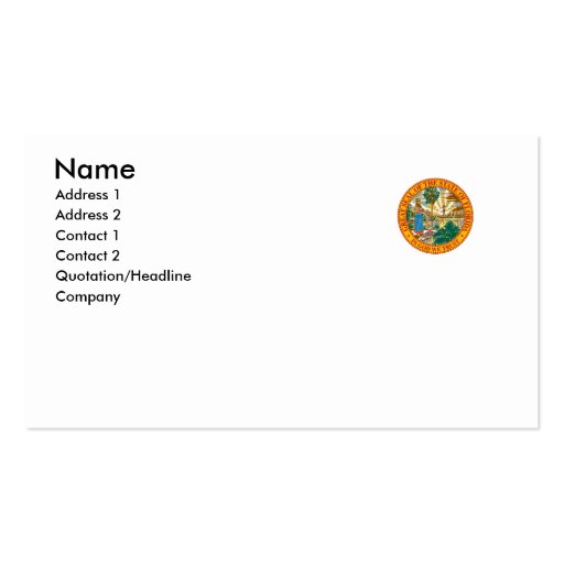 Florida State Seal Business Card Templates (front side)