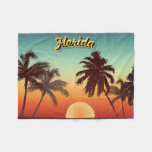 Florida Sunset - Editable Illustration Fleece Blanket