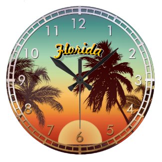 Florida Sunset Large Clock