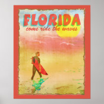 Florida Surfer Vintage Style Poster posters