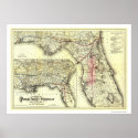 Florida Transit Railroad Map 1882 posters