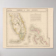 Florida Vandermaelen, Phillippe Marie 1827 Poster