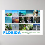 Florida Wishing you were here travel poster collag