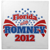 Florida with Romney 2012 Printed Napkin