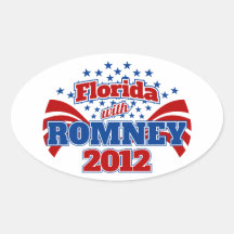 Florida with Romney 2012 Oval Sticker