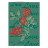 Floriography Inkblot Red Roses ~love design. Cards
