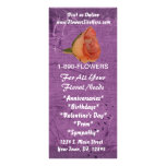 Florist Ad with Pink Rose Purple background rack cards